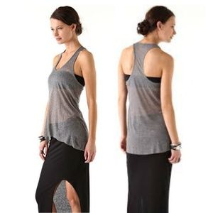 Helmut Lang Gray Ribbed Thin Knit Racer back SMALL